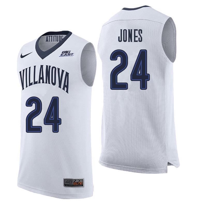 Men Villanova Wildcats #24 Wali Jones College Basketball Jerseys Sale-White - Click Image to Close